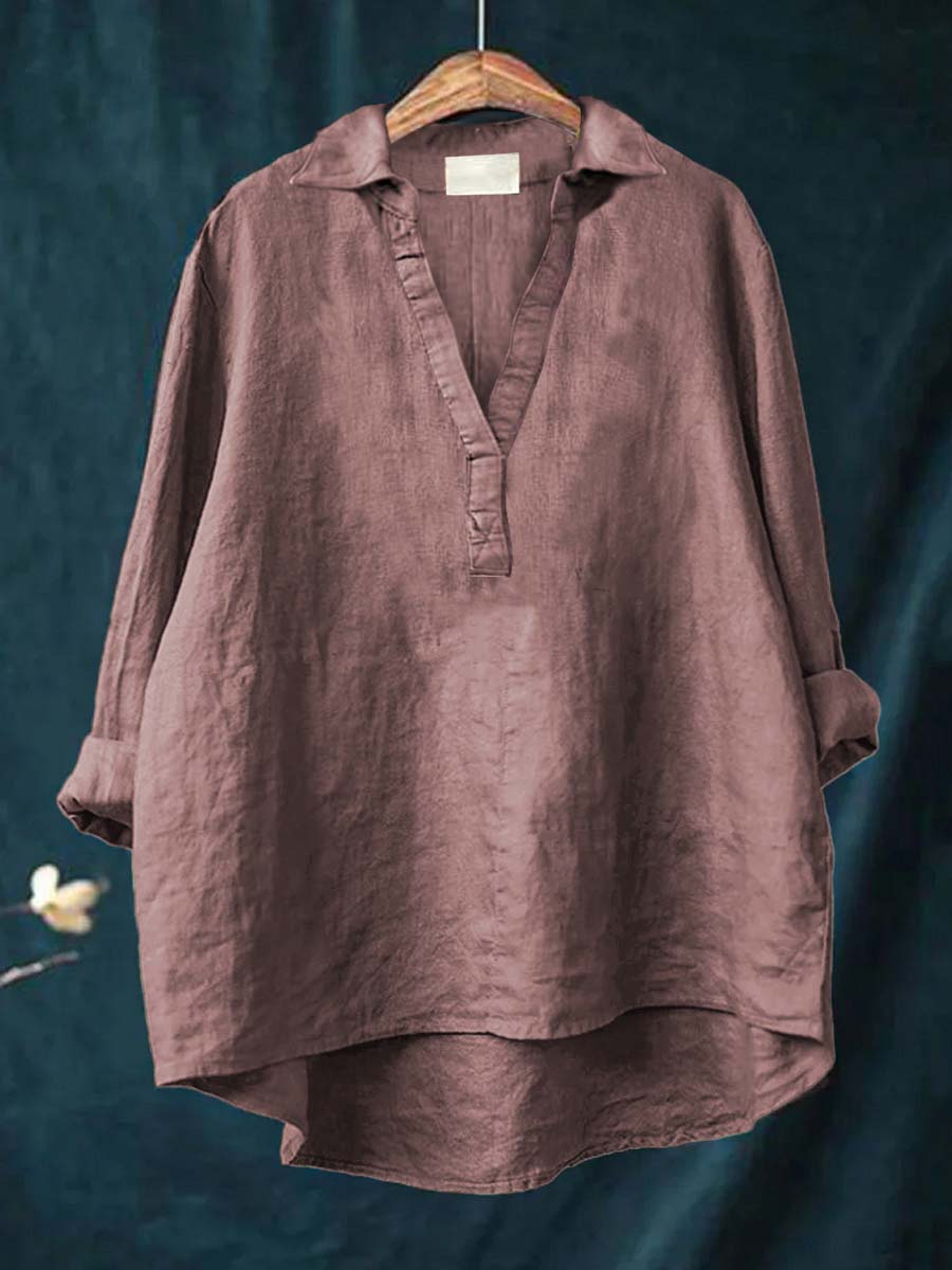 Eva | Elegant Linen Blouse with a Classic Cut