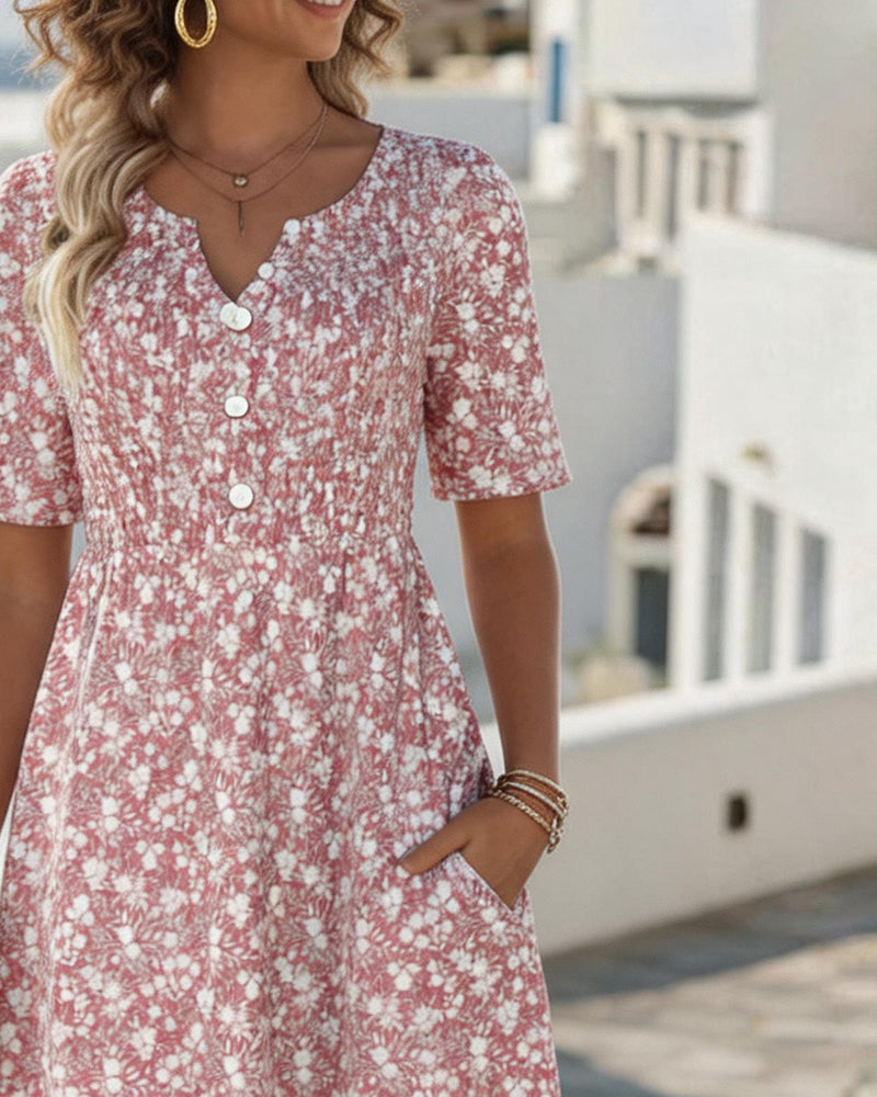 Carmen | Loose and Lightweight Floral Midi Dress