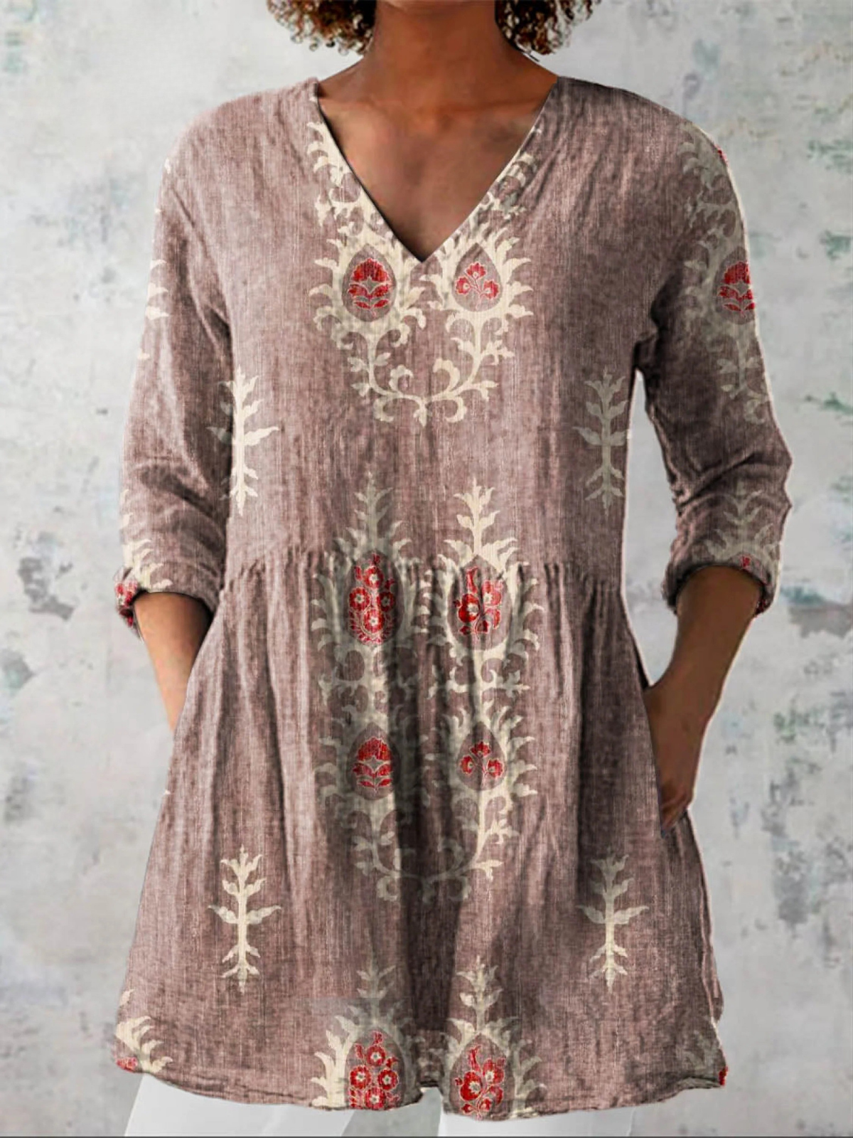 Blair | Long Blouse with Expressive Print