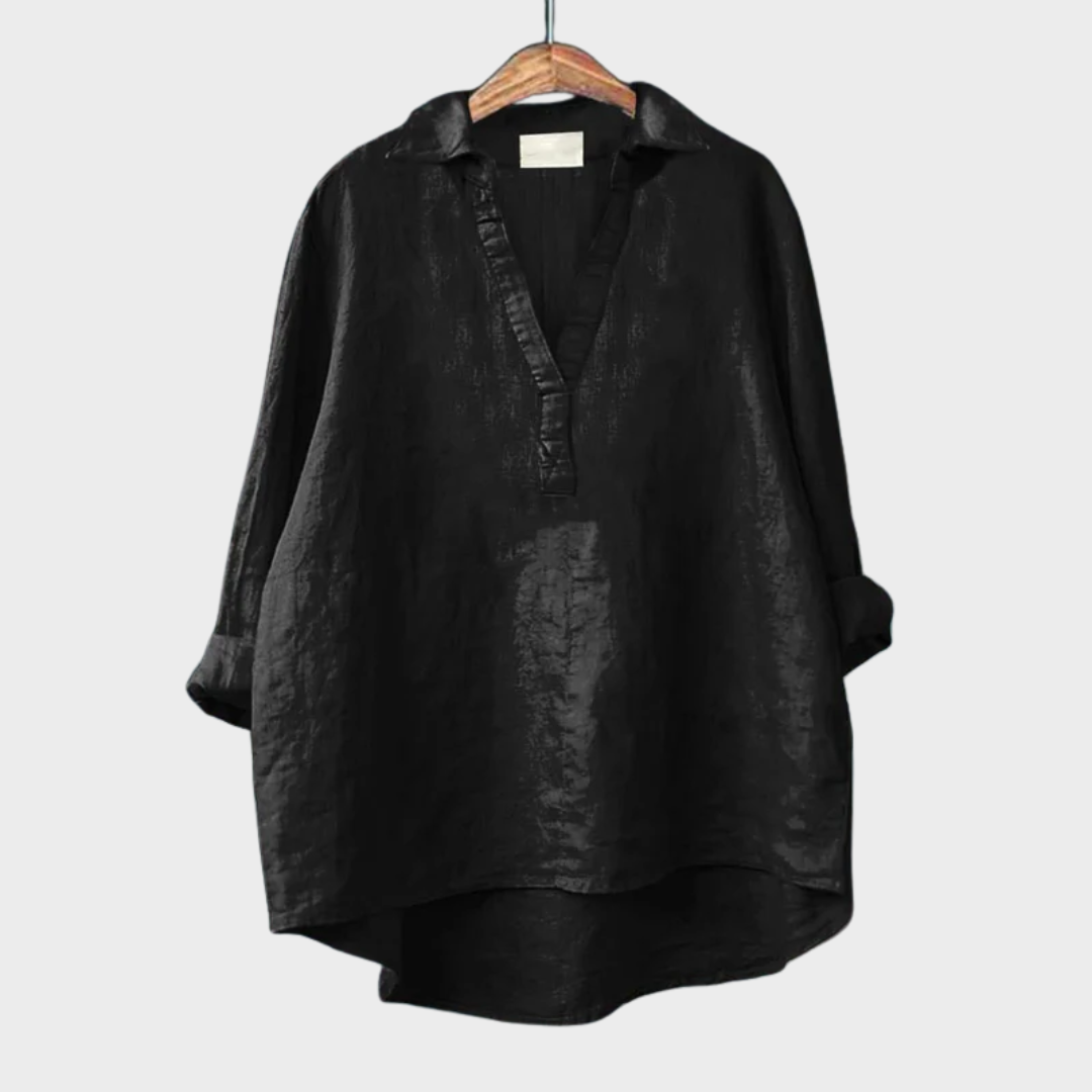 Eva | Elegant Linen Blouse with a Classic Cut