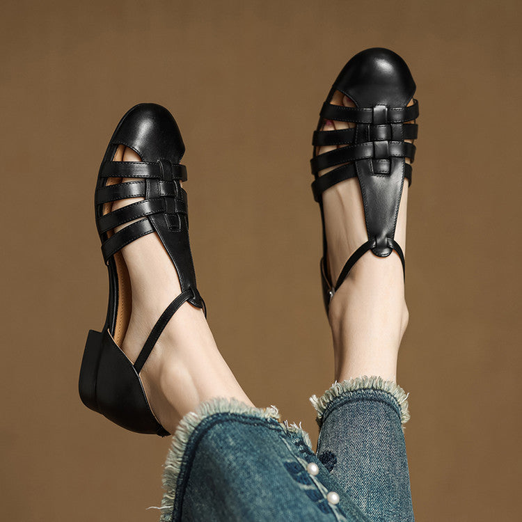 Astrid | Vintage braided leather ballerina flats