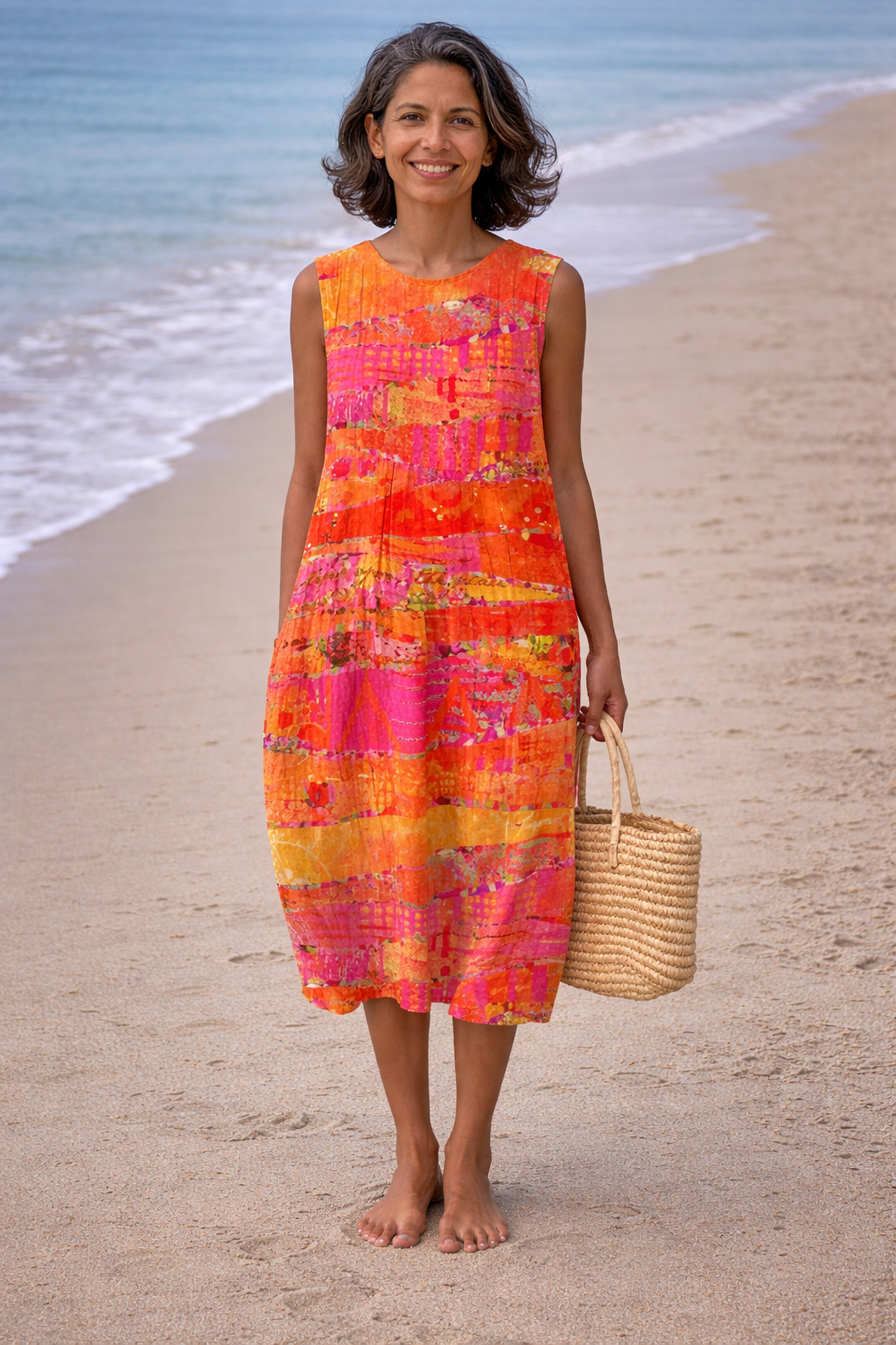 Ebina | Patterned Dress with a Relaxed Fit