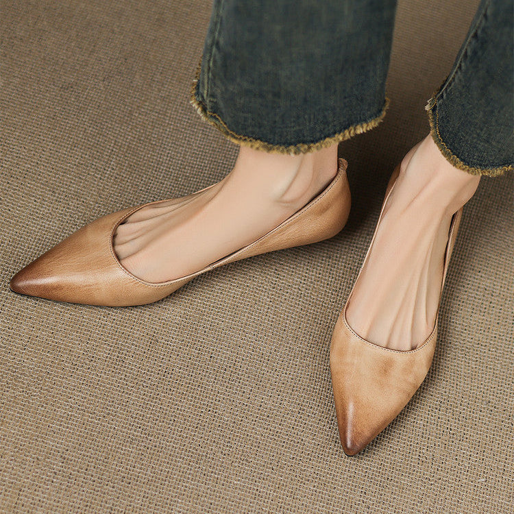 Ingrid | Genuine Leather Flats with a Pointed Toe