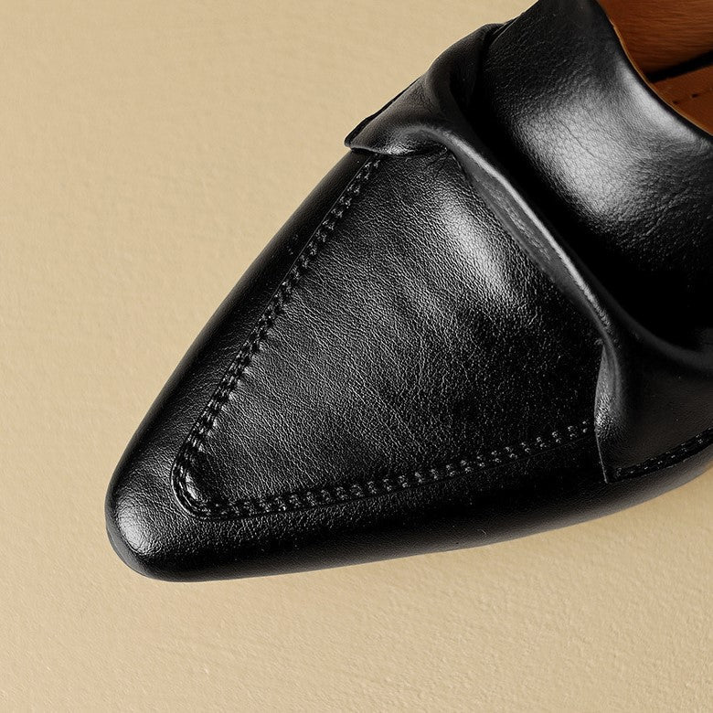 Johanna | Pointed-toe leather mules with a classic design