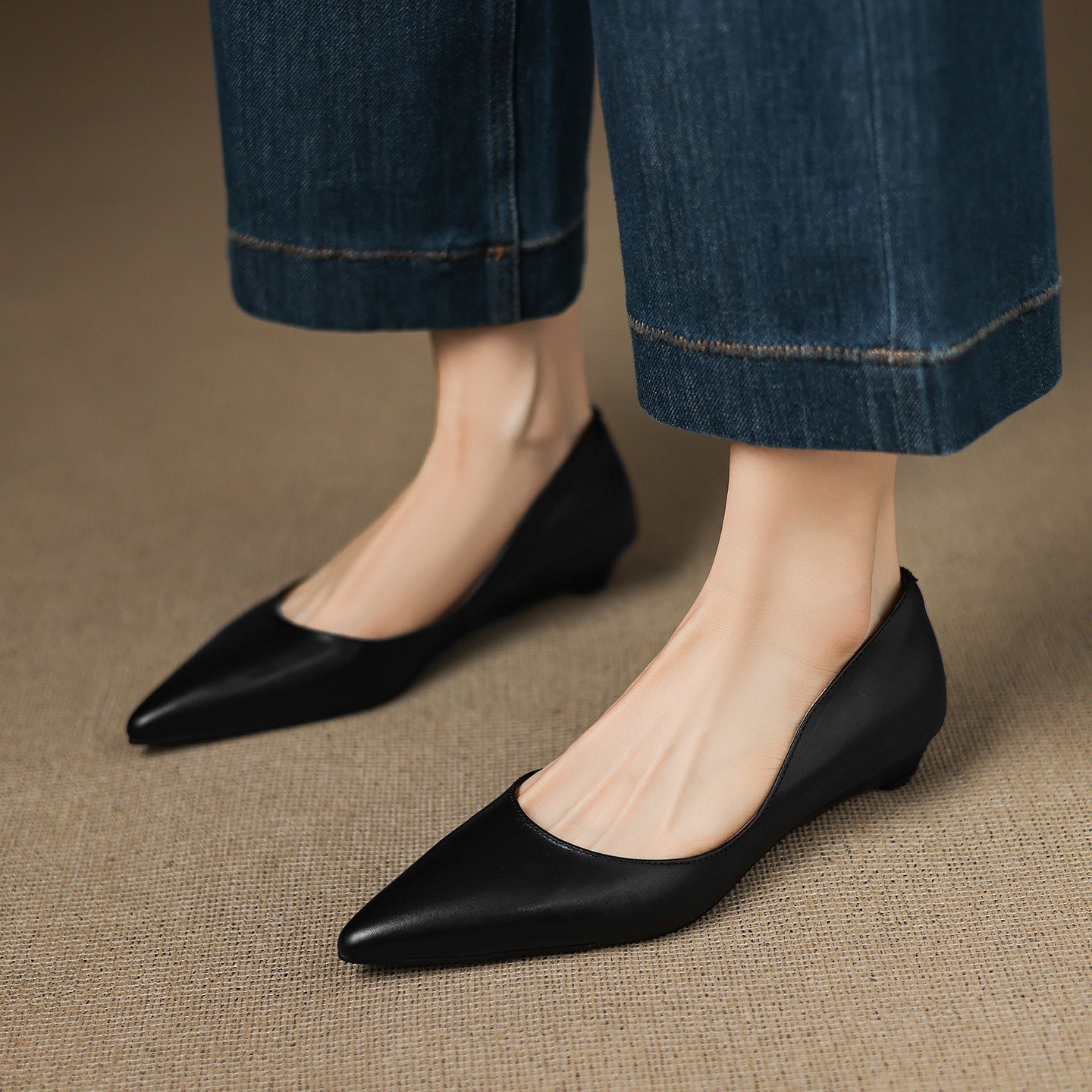 Ingrid | Genuine Leather Flats with a Pointed Toe