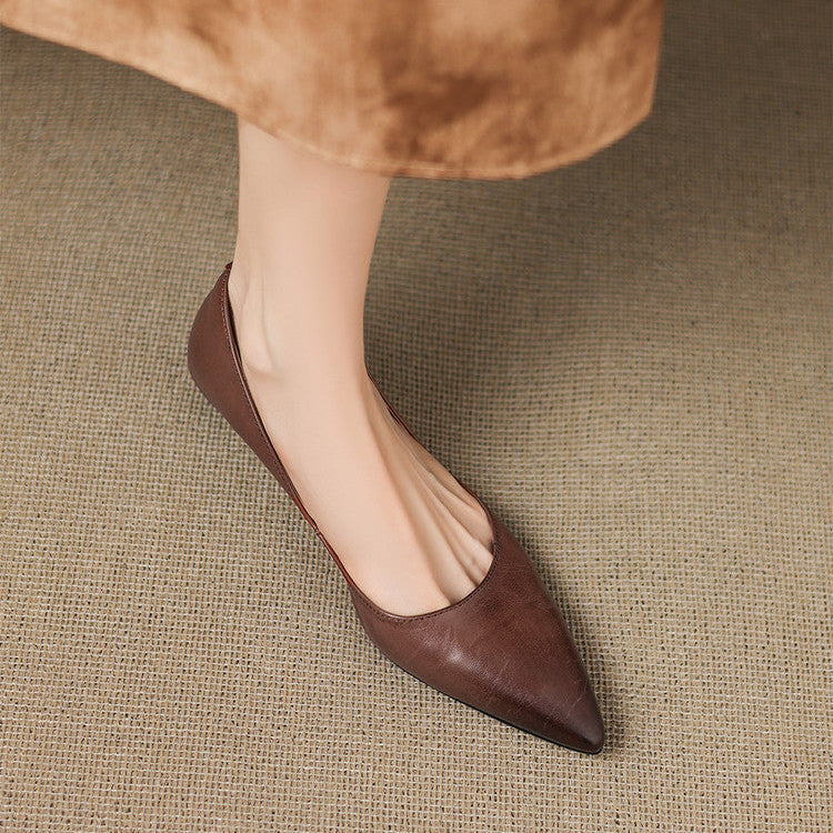 Ingrid | Genuine Leather Flats with a Pointed Toe