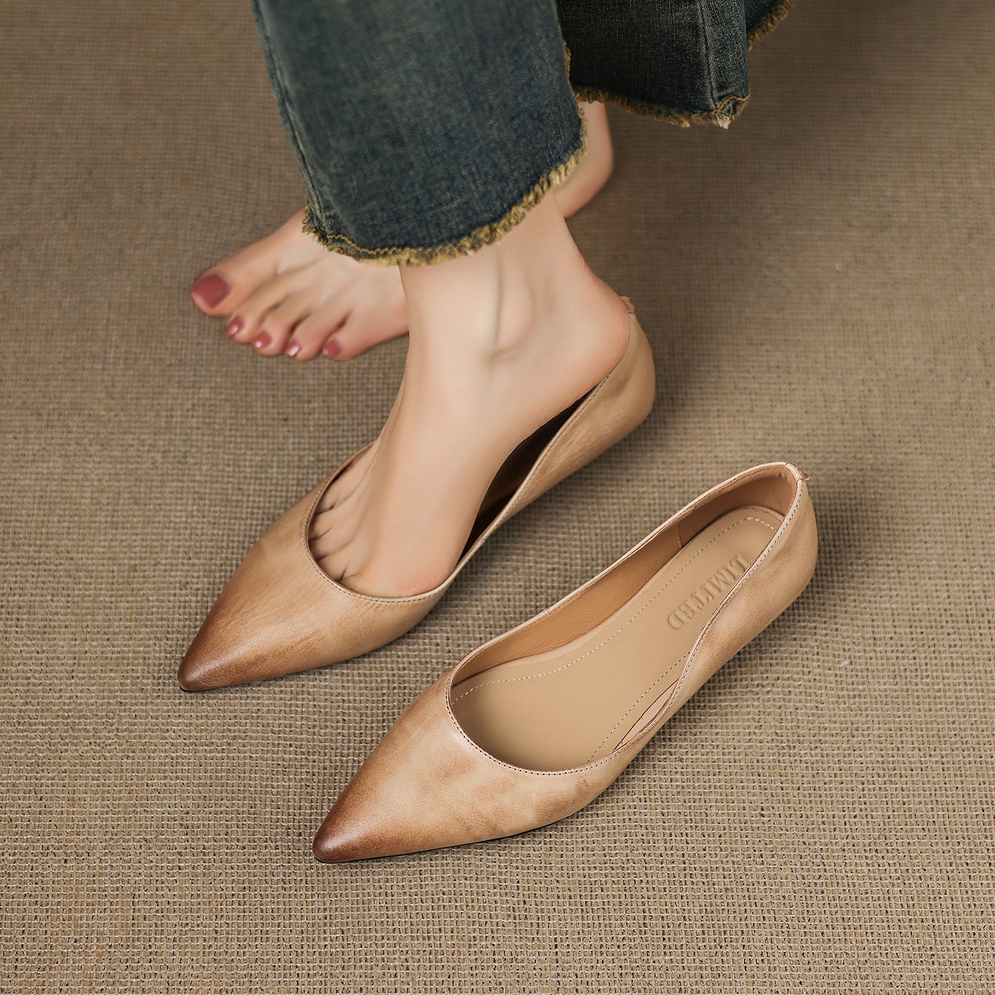 Ingrid | Genuine Leather Flats with a Pointed Toe