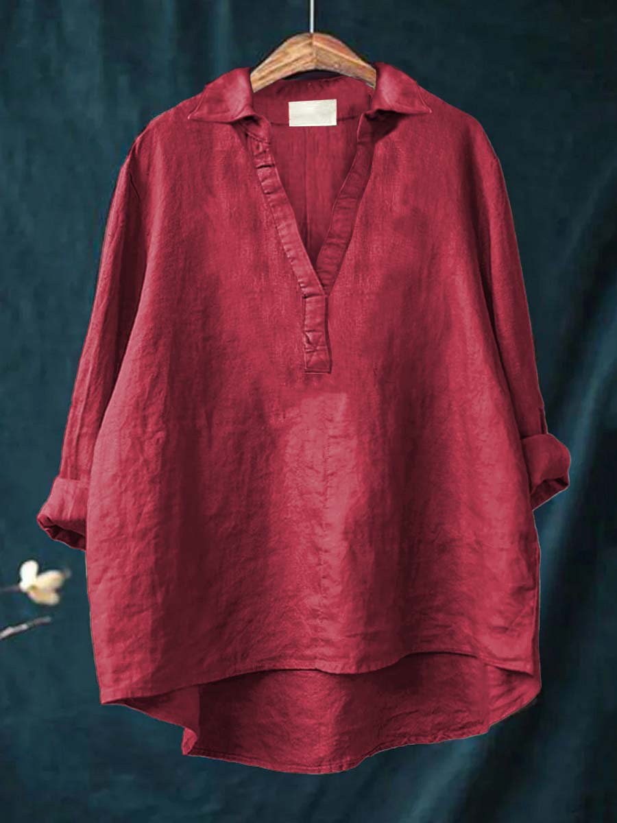 Eva | Elegant Linen Blouse with a Classic Cut