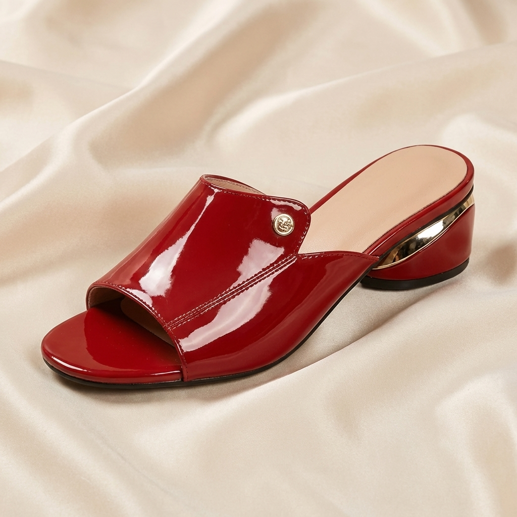 Lena | Shiny patent Heels With an open toe For a Timeless and Polished look