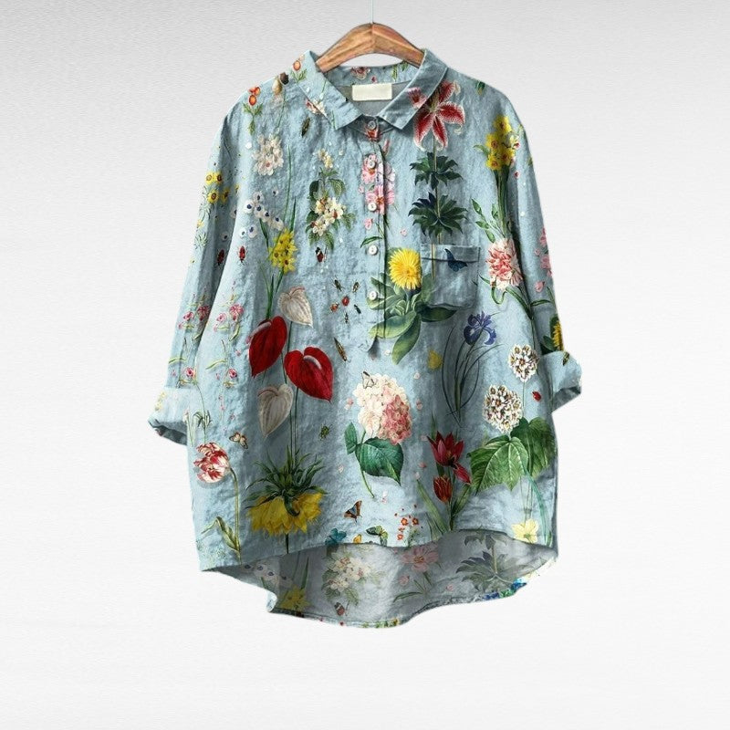 Klara | Elegant Linen Blouse in Pure Cotton