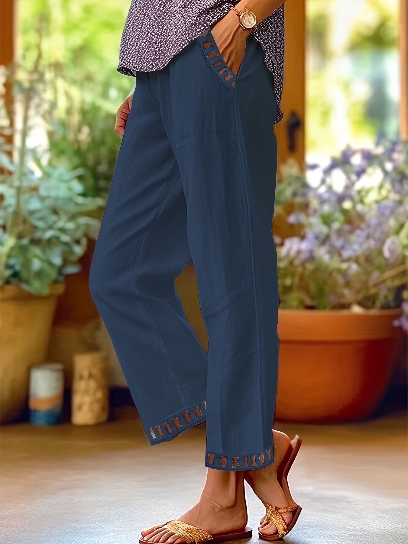 Wren – Relaxed Contrast Trim Cropped Pants