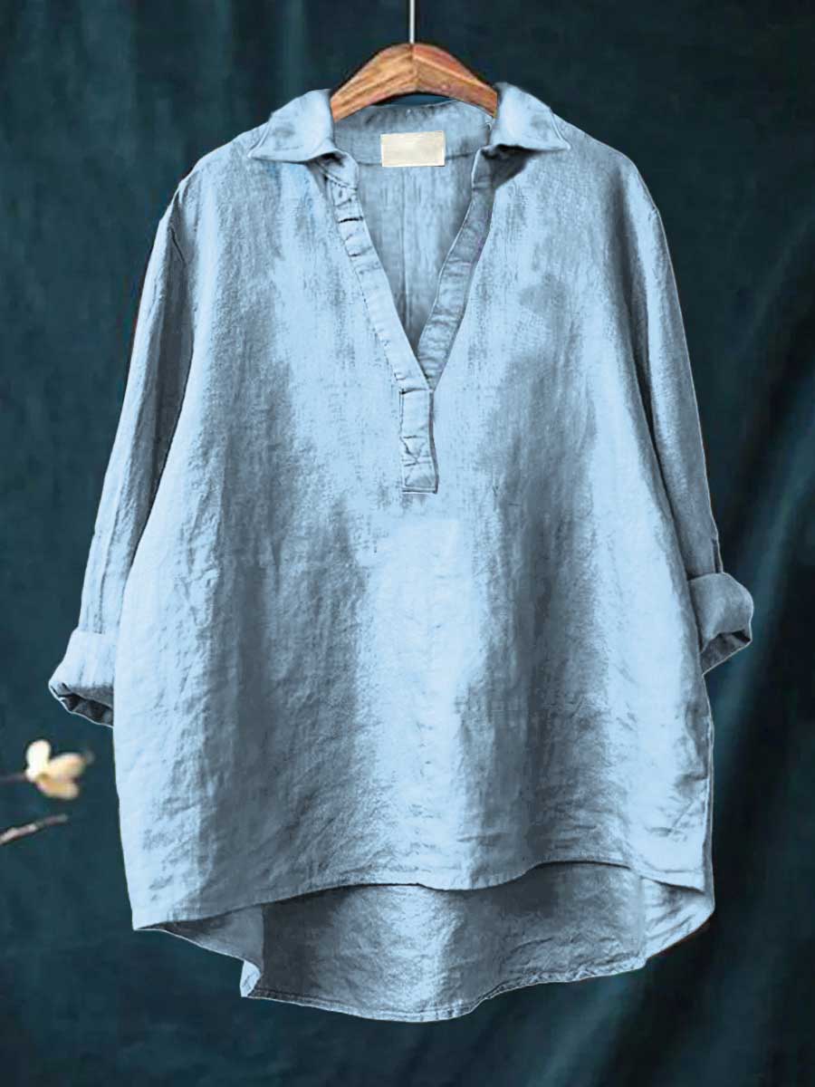 Eva | Elegant Linen Blouse with a Classic Cut