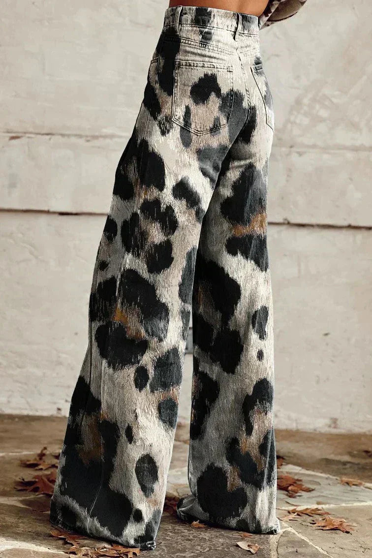 Lisa | Bohemian Trousers In A Cheetah Print