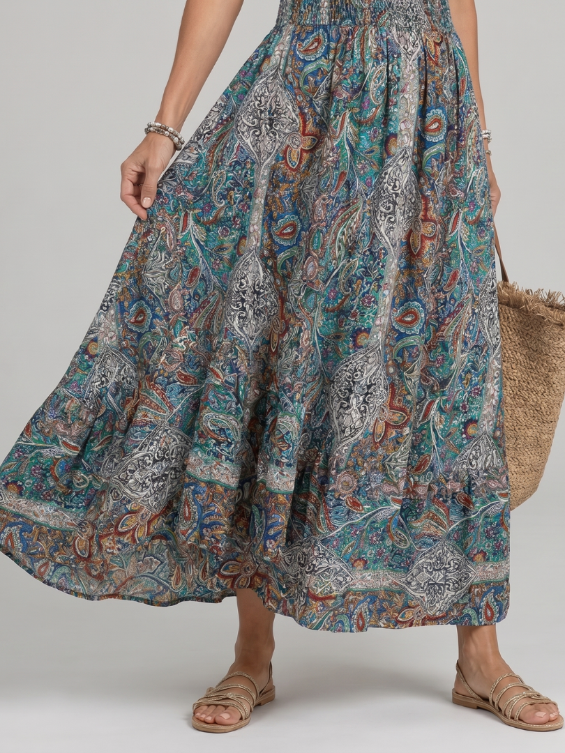 Paisley Print Midi Dress