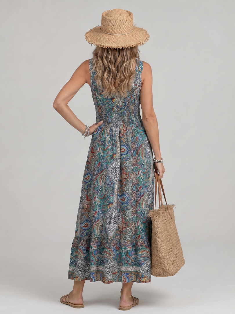 Paisley Print Midi Dress