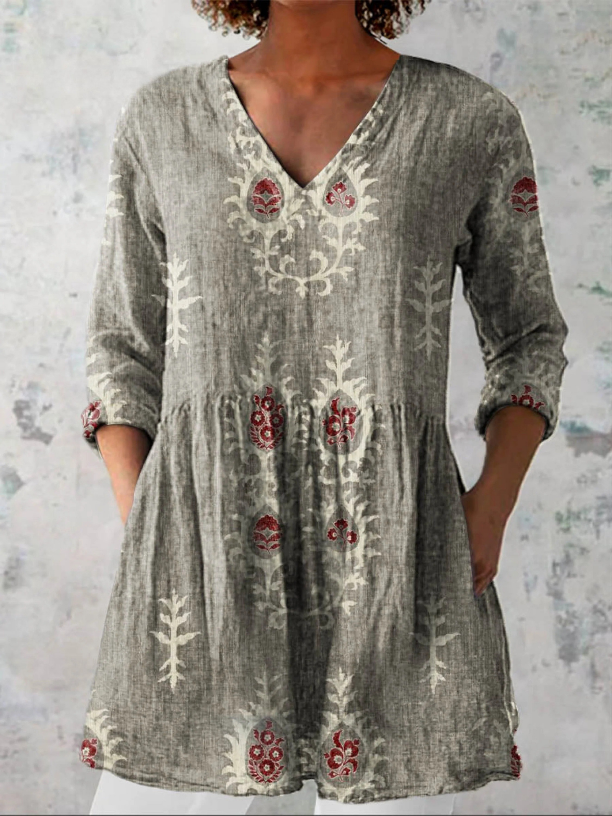 Blair | Long Blouse with Expressive Print