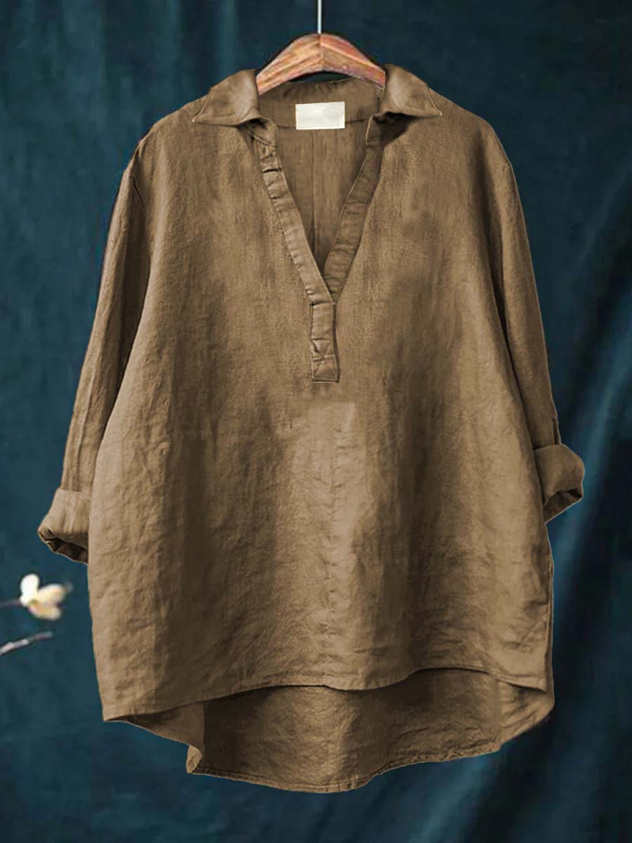 Eva | Elegant Linen Blouse with a Classic Cut