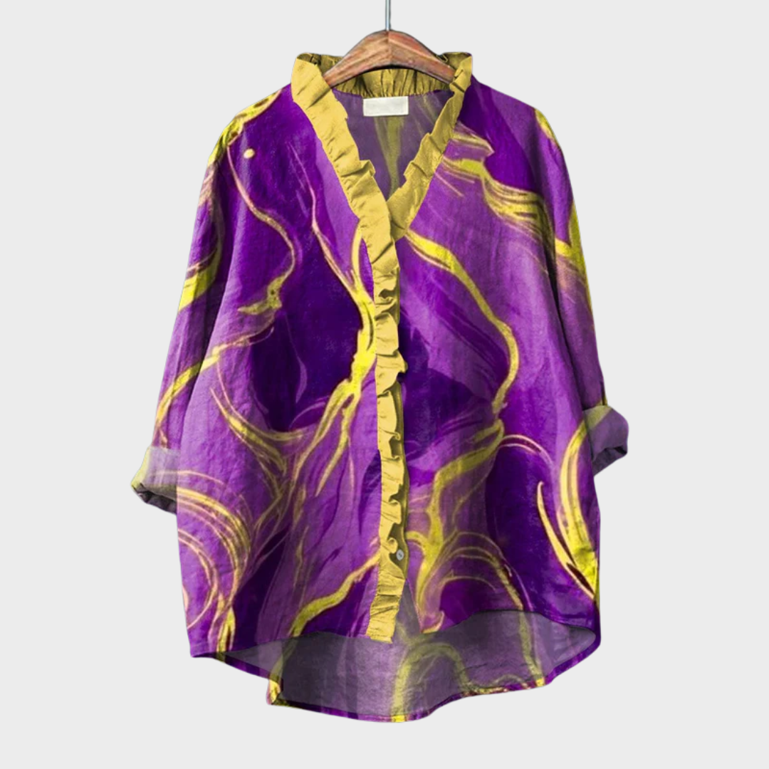Ingrid | Elegant Cotton-Linen Blouse