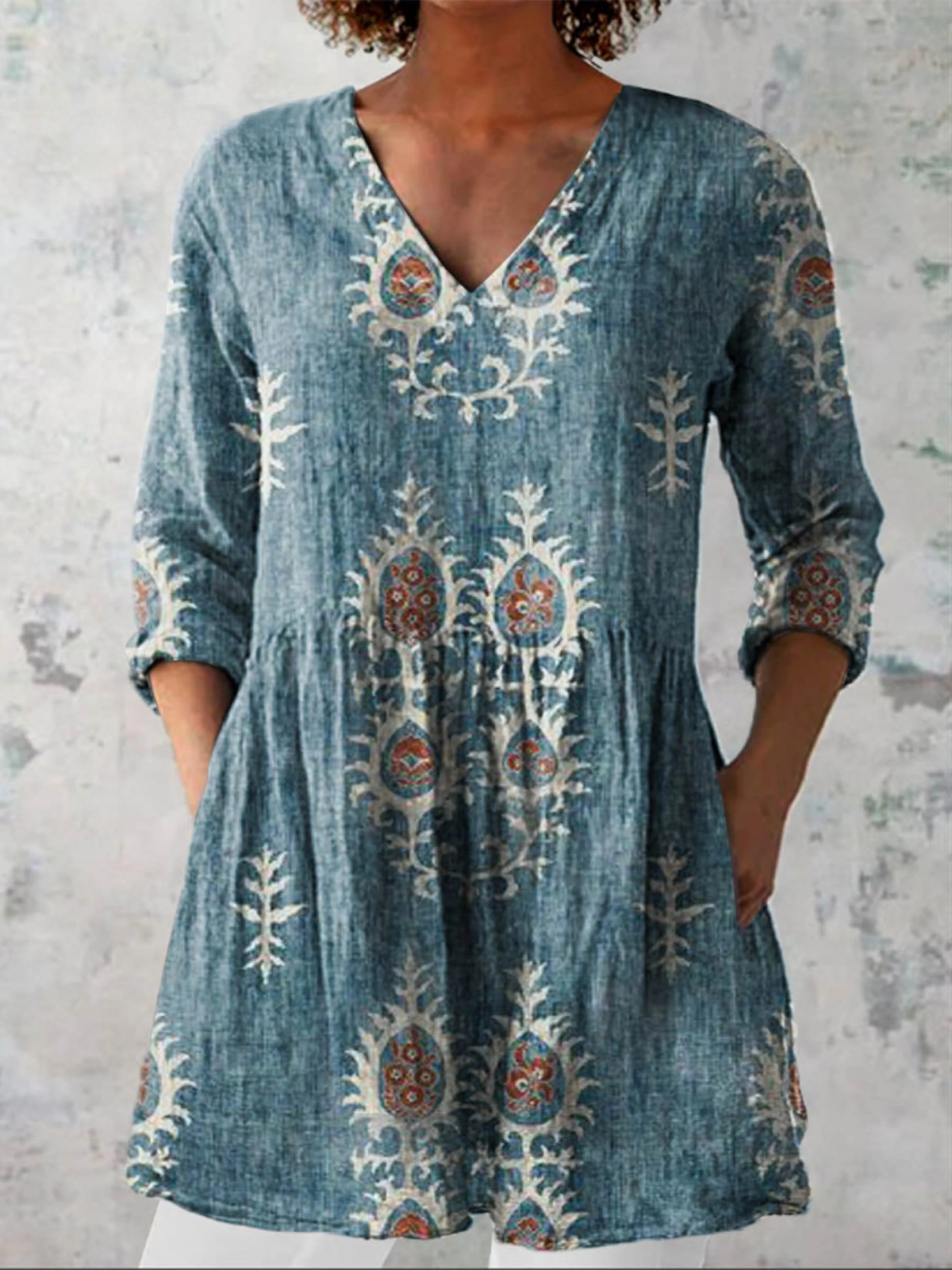 Blair | Long Blouse with Expressive Print