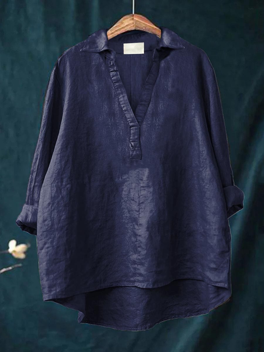 Eva | Elegant Linen Blouse with a Classic Cut