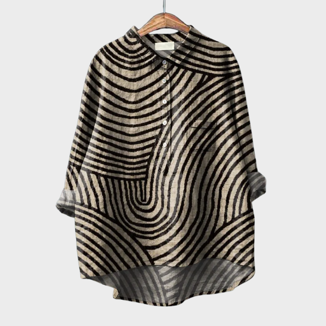 Sofia | Elegant Linen-Style Blouse with a Classic Cut
