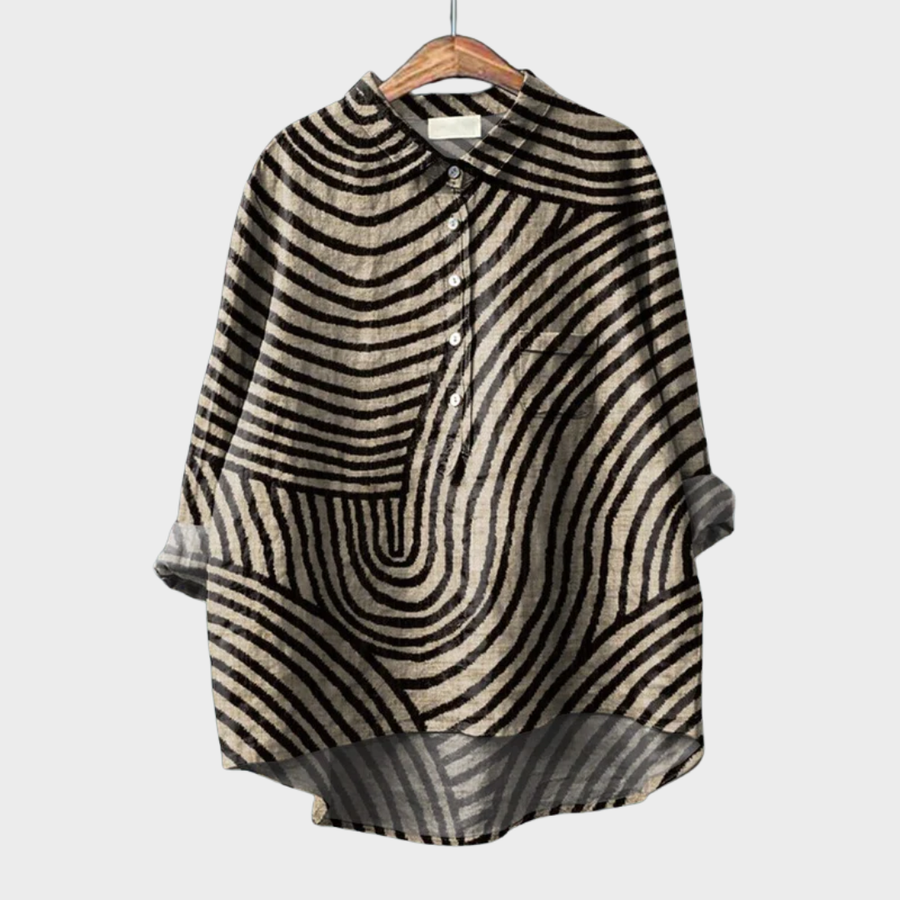Sofia | Elegant Linen-Style Blouse with a Classic Cut