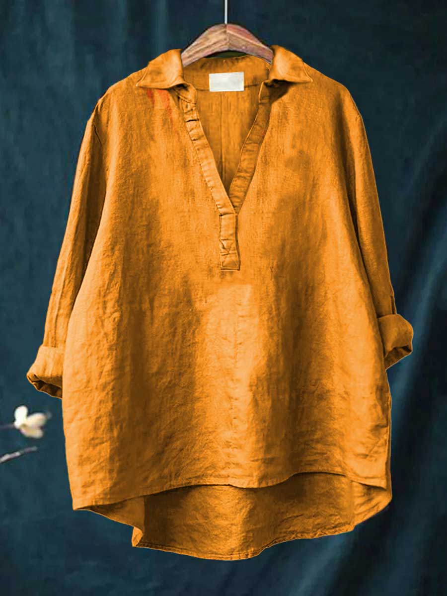 Eva | Elegant Linen Blouse with a Classic Cut