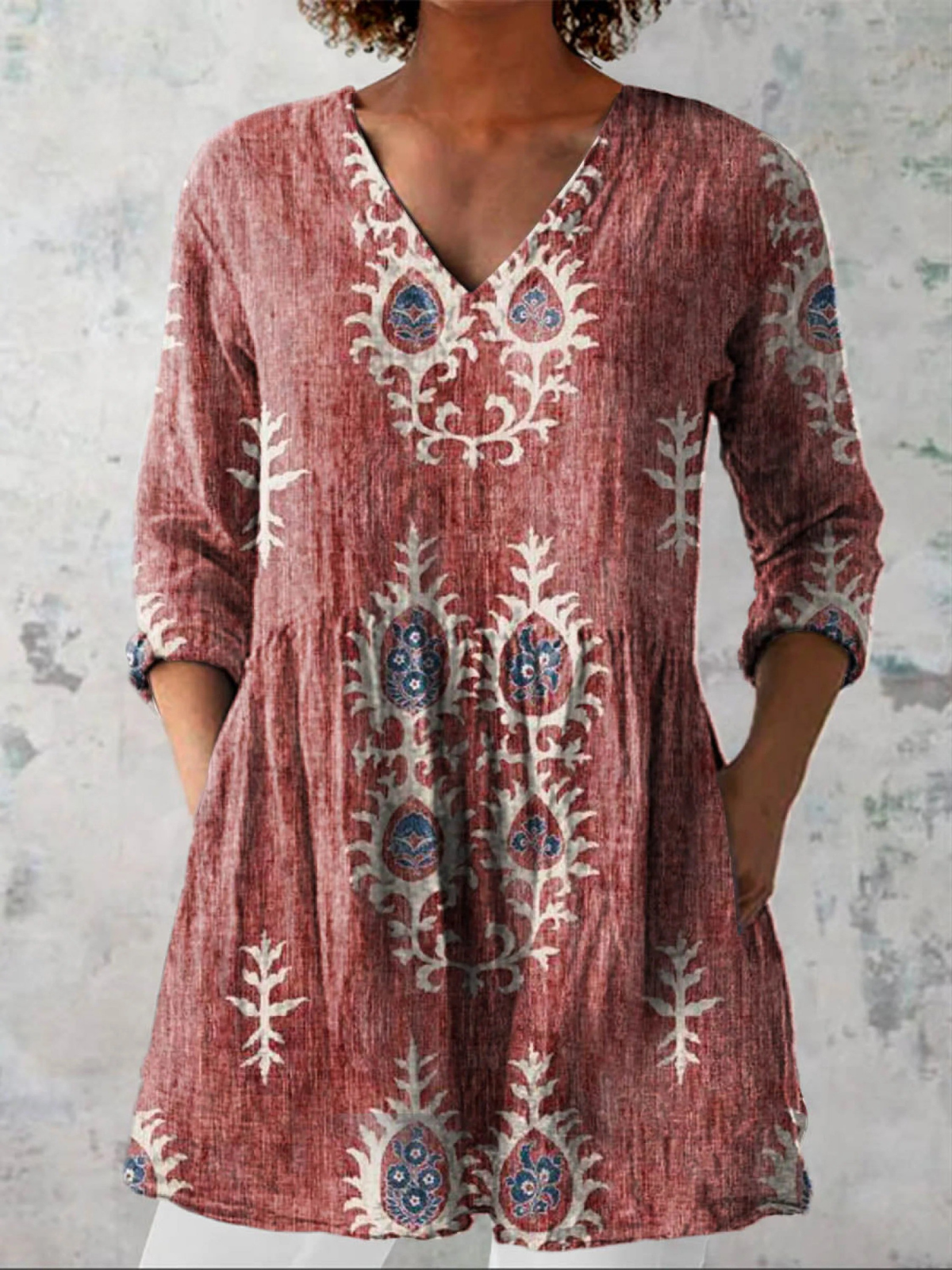 Blair | Long Blouse with Expressive Print