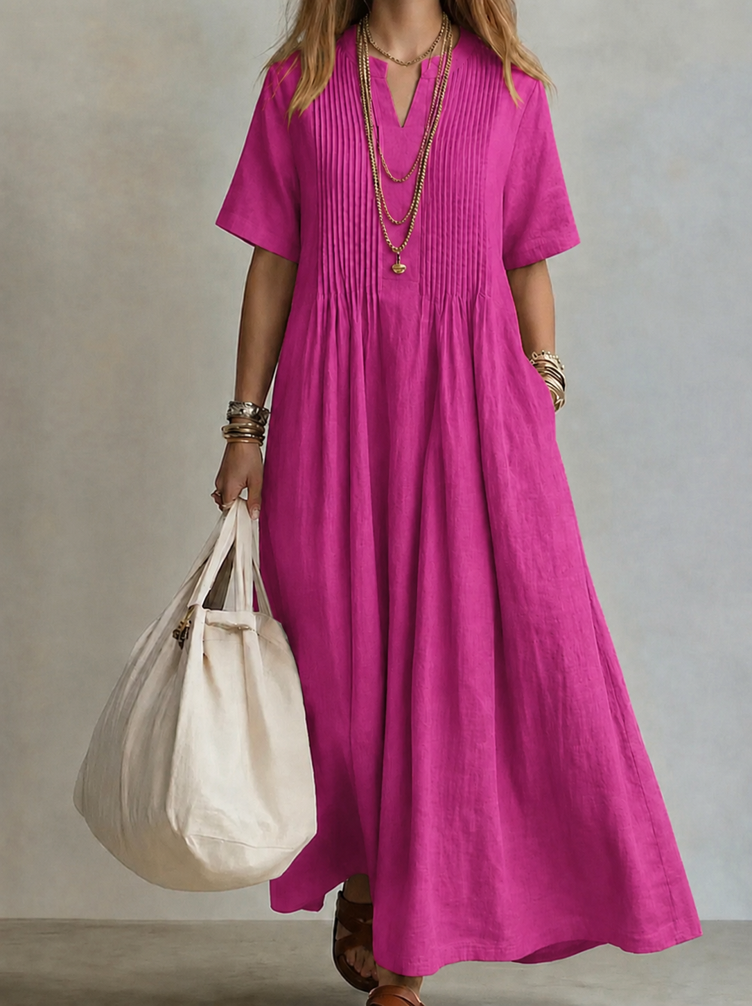 Noor | Elegant Flowing Pleated Dress