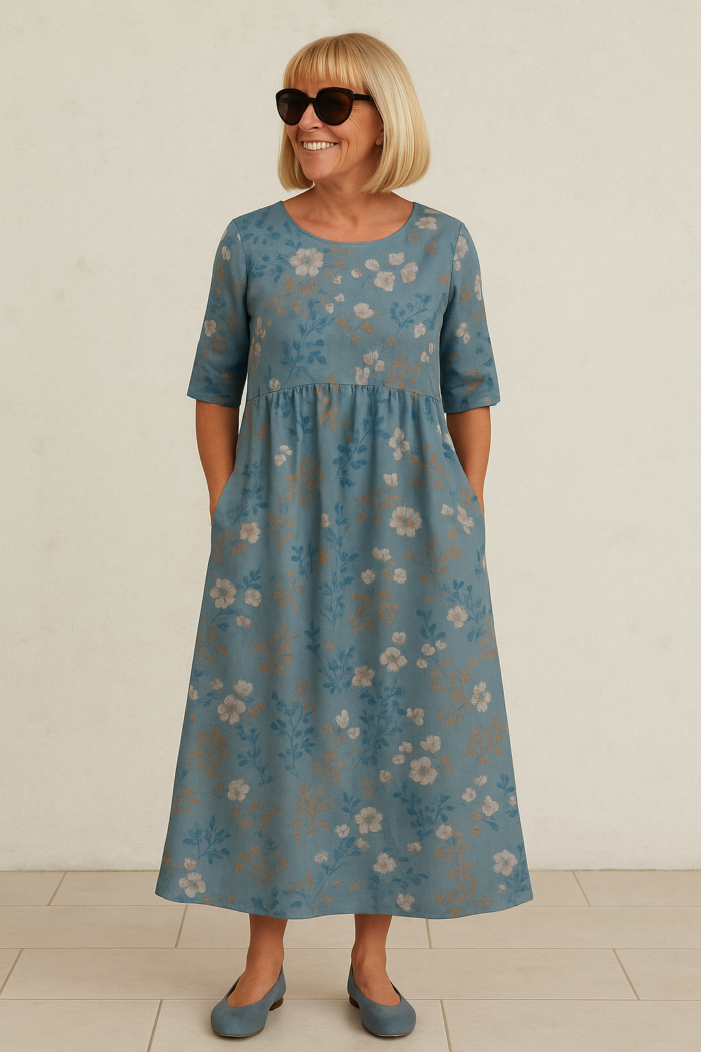 Elize - Relaxed Midi Dress - Effortless Elegance