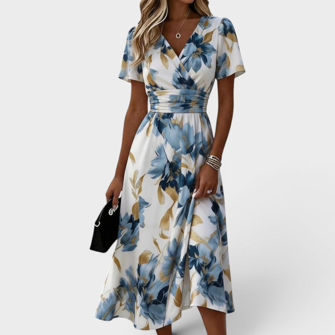 Carolyn | Elegant Flowing Floral Midi Dress