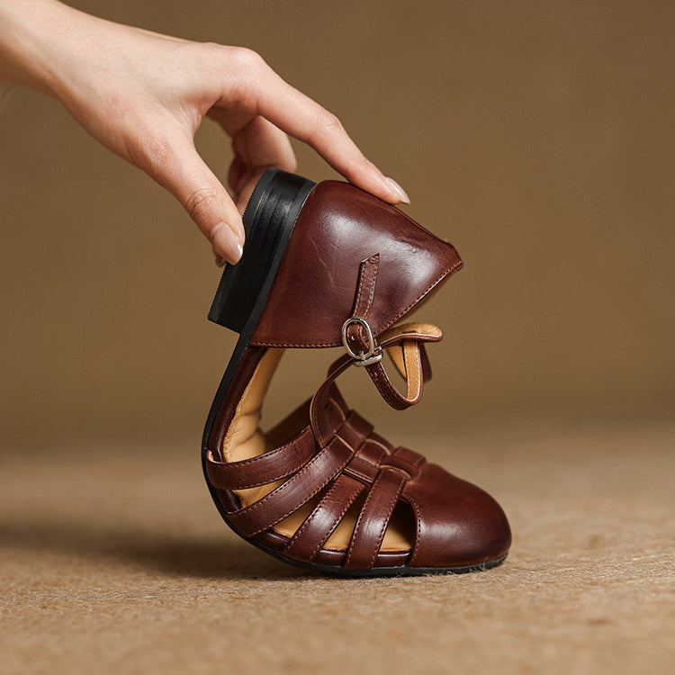 Astrid | Vintage braided leather ballerina flats