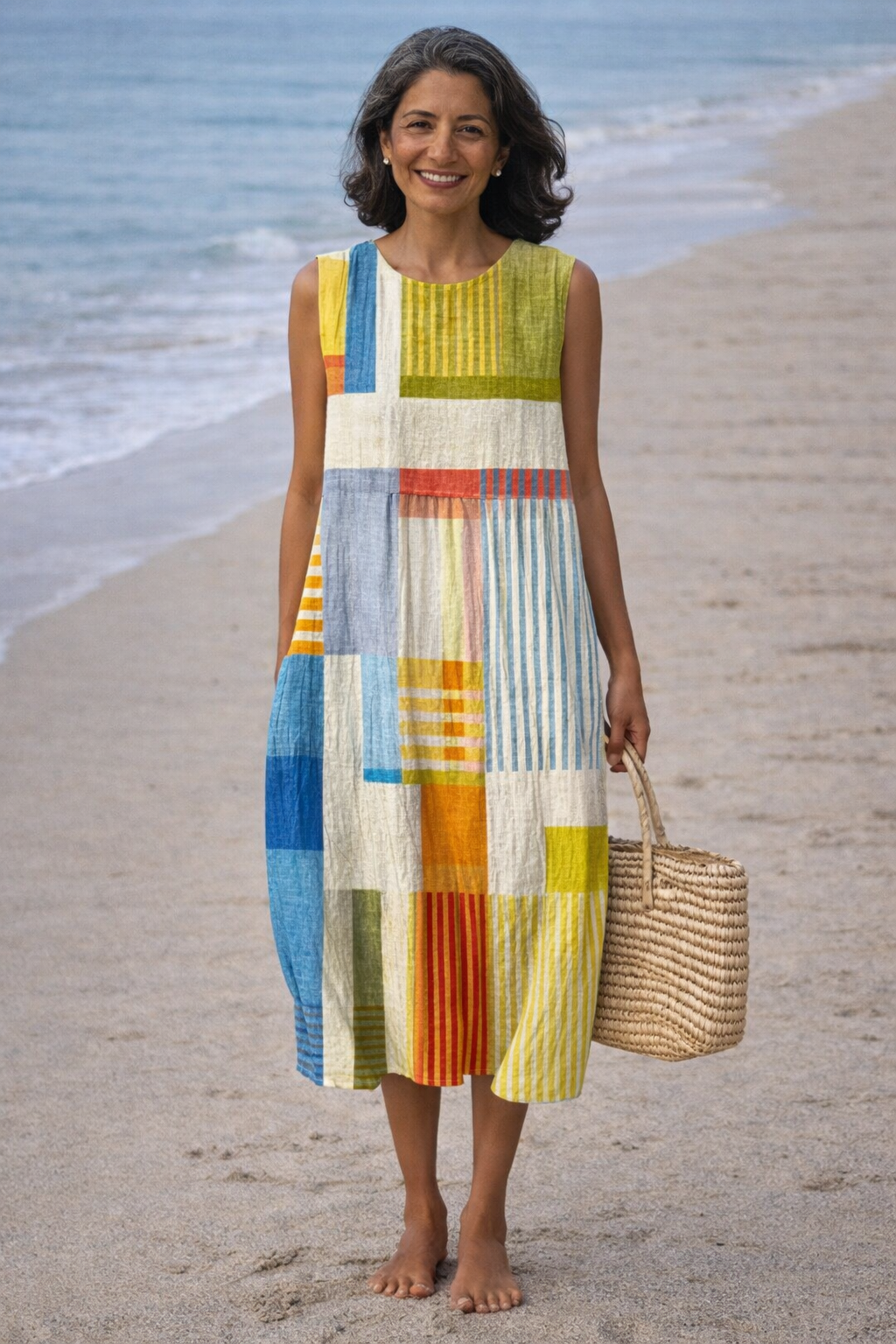 Cornelia | Geometric Patterned Dress with a Relaxed Fit