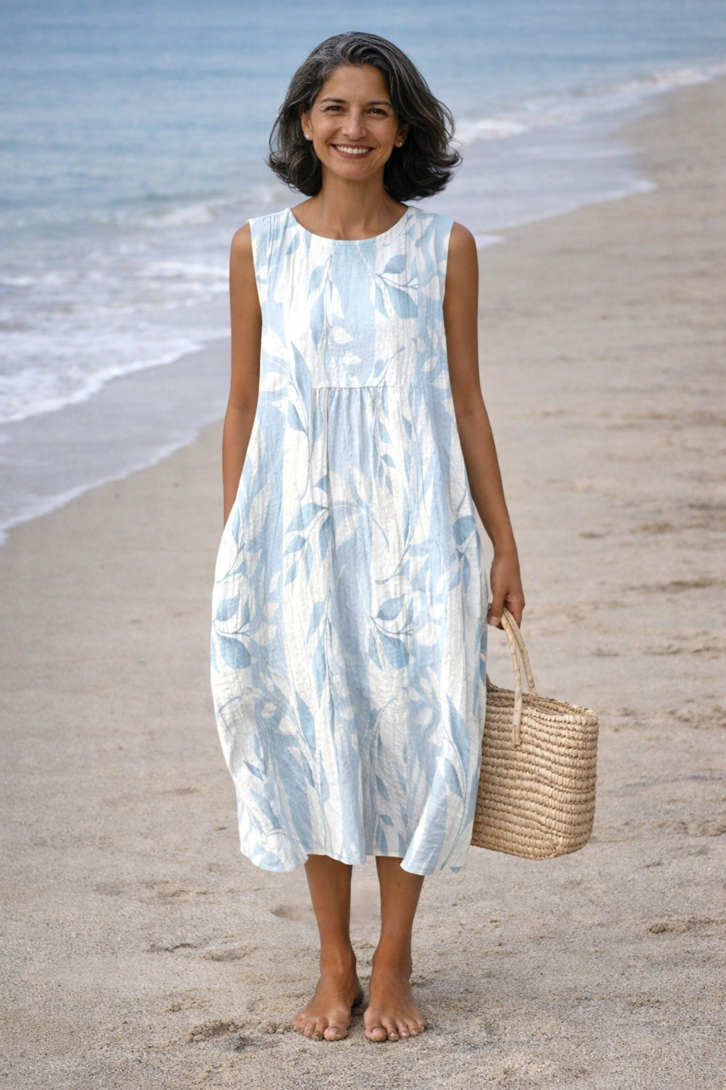 Sara | Patterned Dress with Leaf Print