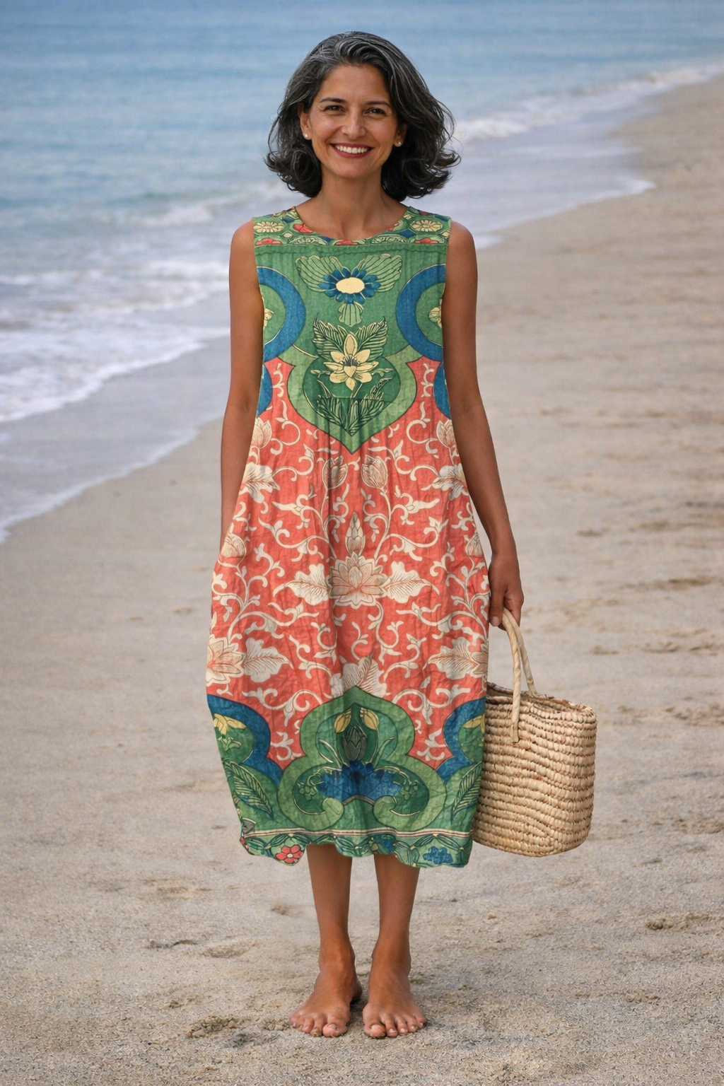 Olivia | Bohemian Dress with a Floral and Ornamental Pattern