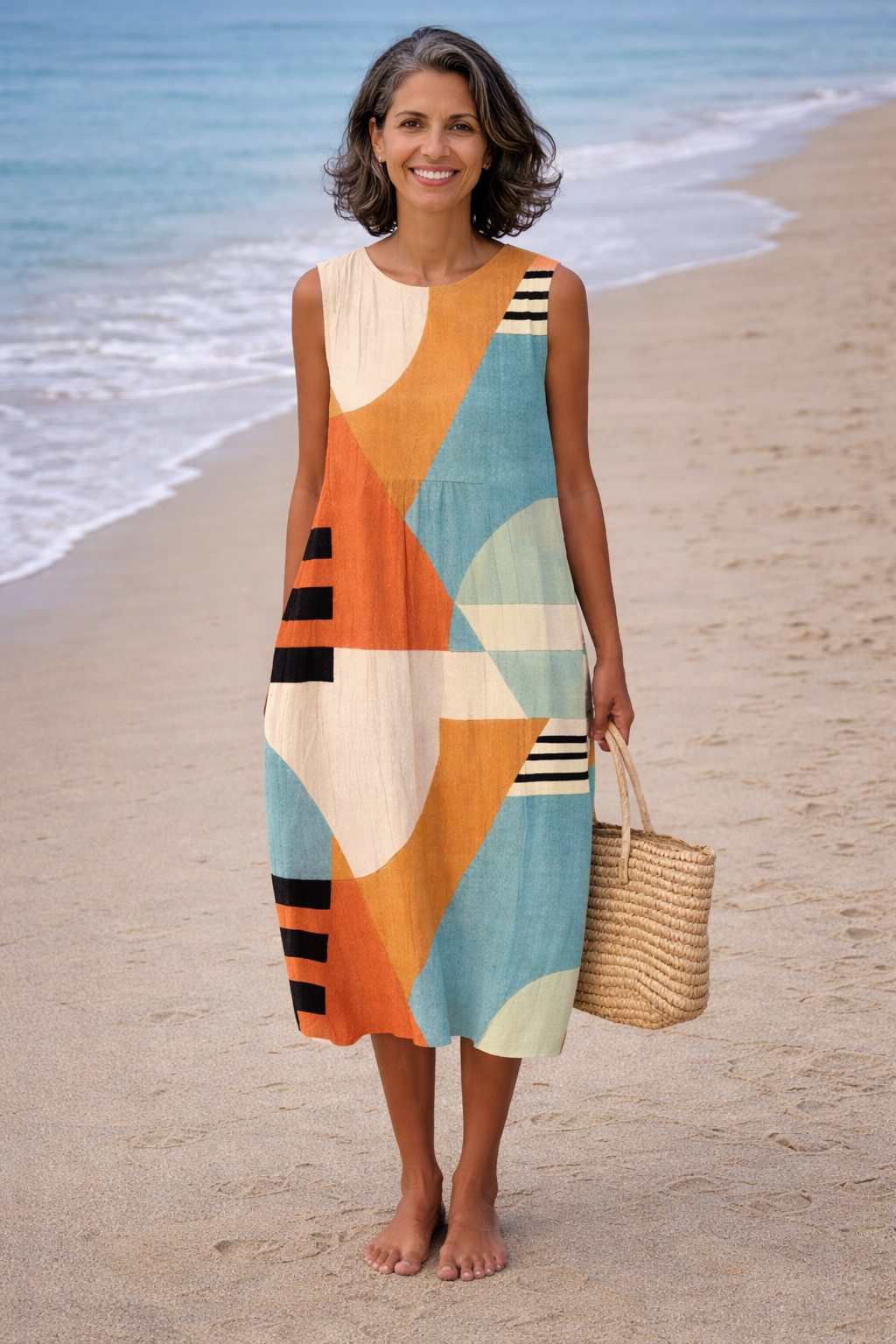 Felicia | Geometric Dress with a Relaxed Fit