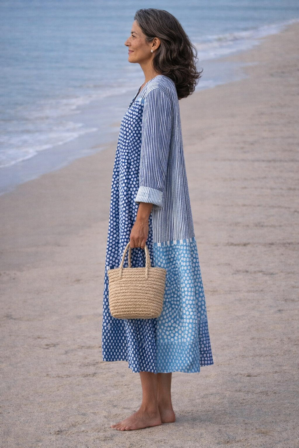 Gina | Flowing Patterned Dress with V-Neck