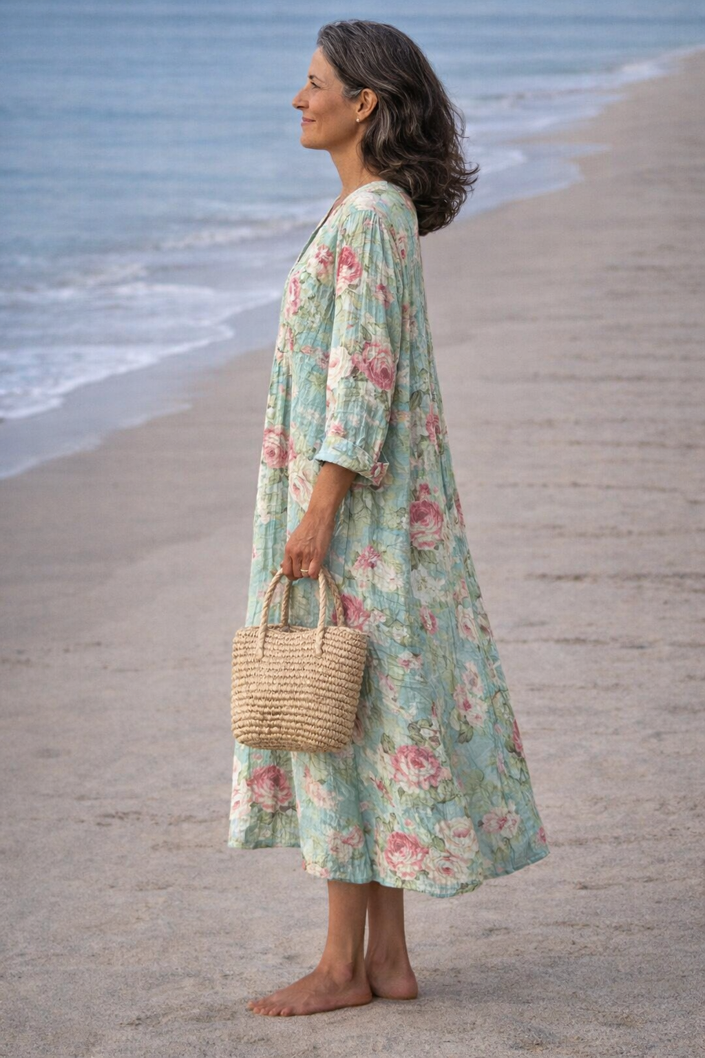 Stella | Floral Maxi Dress with V-Neck and Long Sleeves