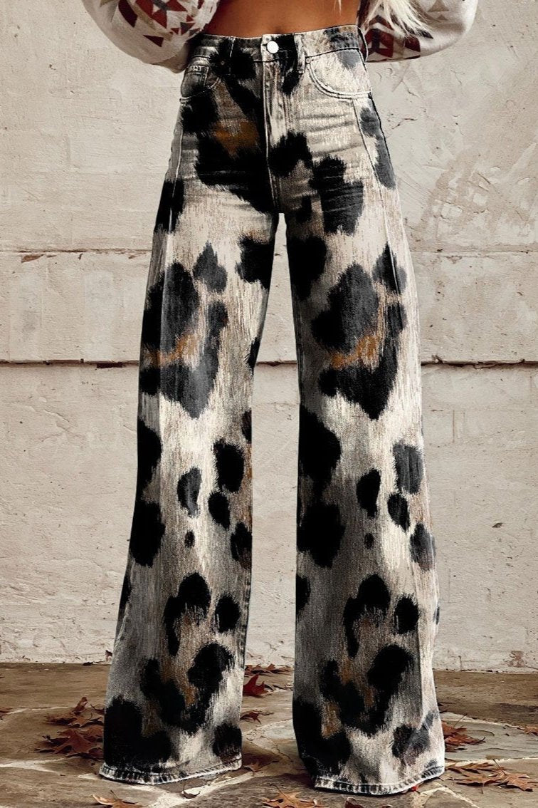 Lisa | Bohemian Trousers In A Cheetah Print