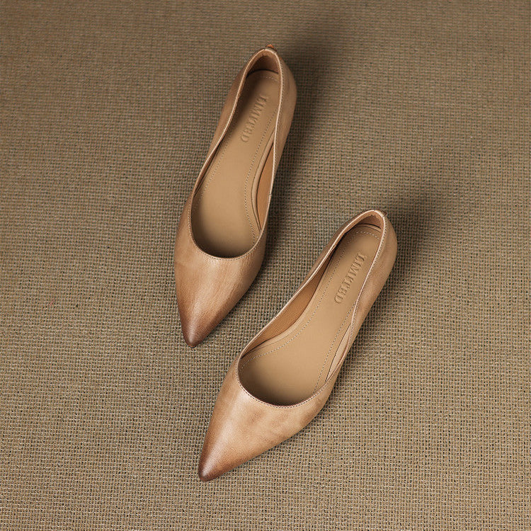 Ingrid | Genuine Leather Flats with a Pointed Toe