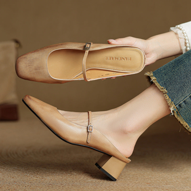 Karin | Classic Leather Mules – Comfortable Everyday Fit