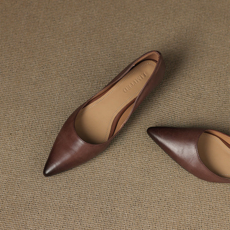 Ingrid | Genuine Leather Flats with a Pointed Toe