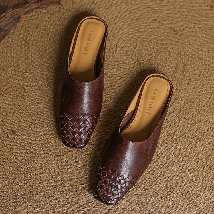 Birgitte | Genuine Leather Mules with a Pointed Toe