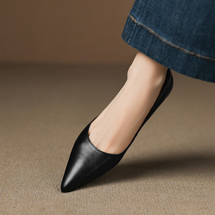 Ingrid | Genuine Leather Flats with a Pointed Toe