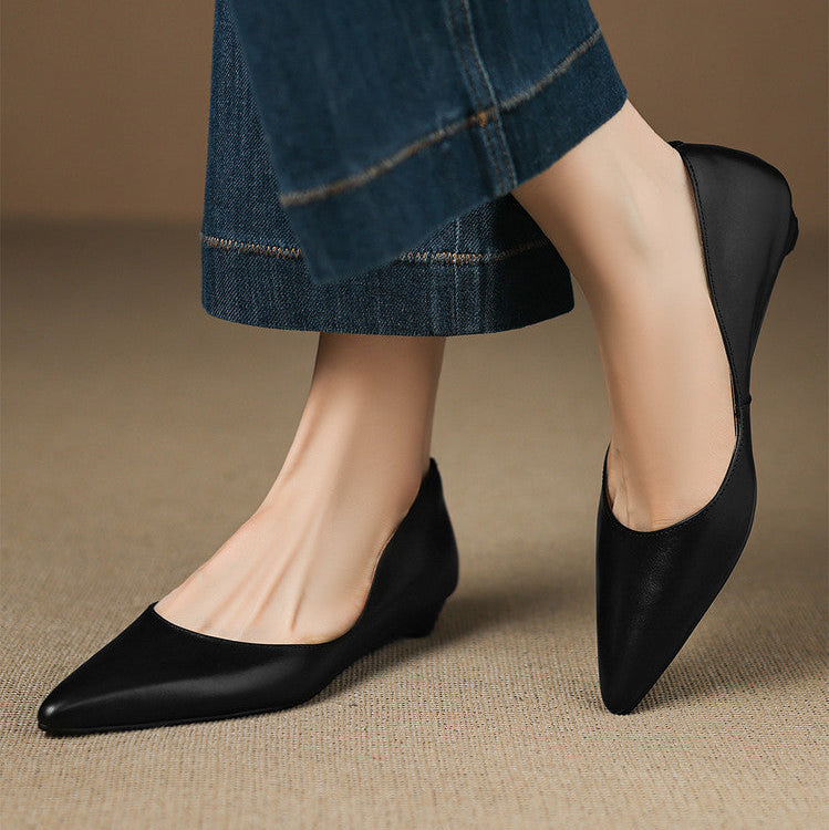 Ingrid | Genuine Leather Flats with a Pointed Toe