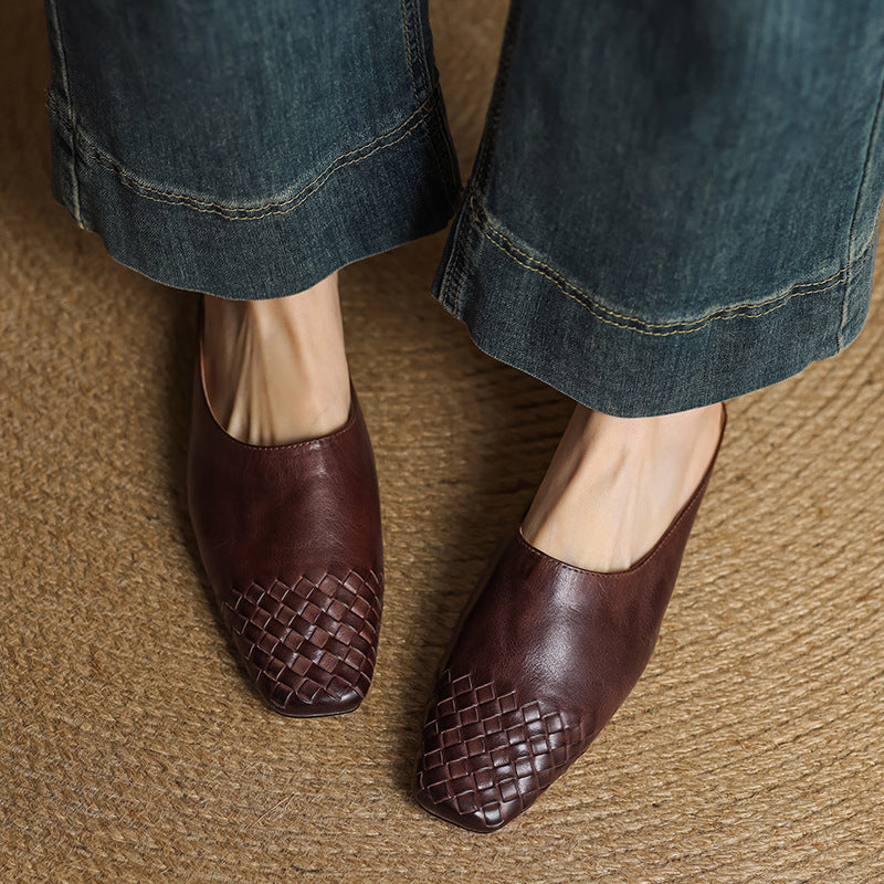 Birgitte | Genuine Leather Mules with a Pointed Toe
