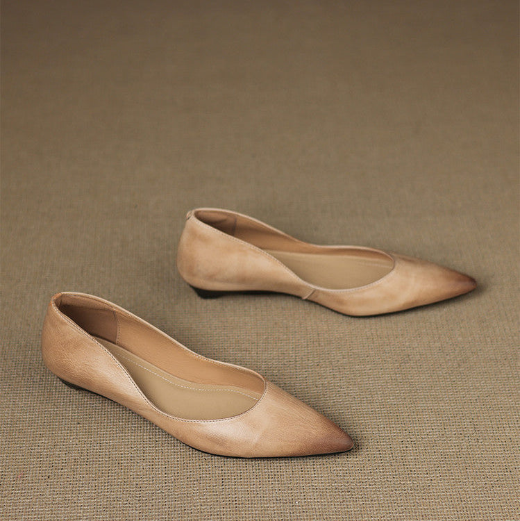 Ingrid | Genuine Leather Flats with a Pointed Toe