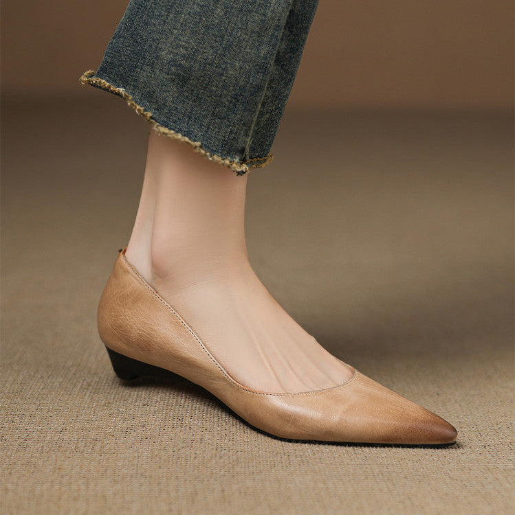 Ingrid | Genuine Leather Flats with a Pointed Toe