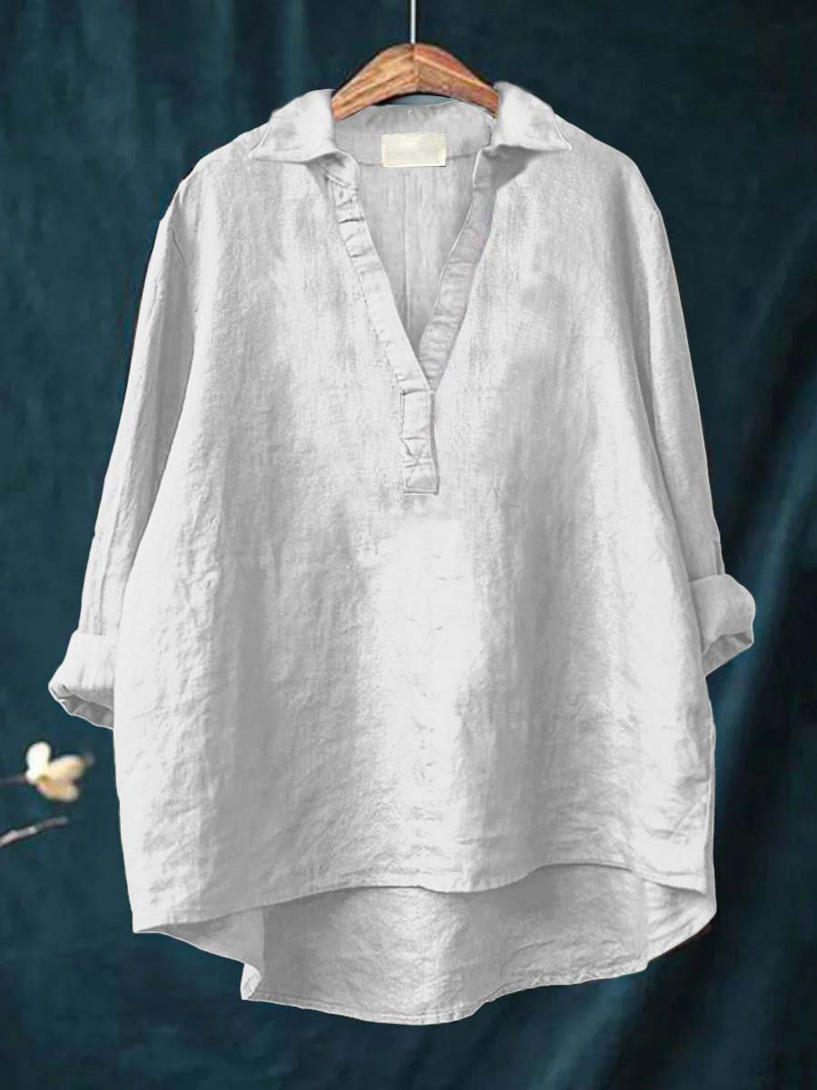 Eva | Elegant Linen Blouse with a Classic Cut