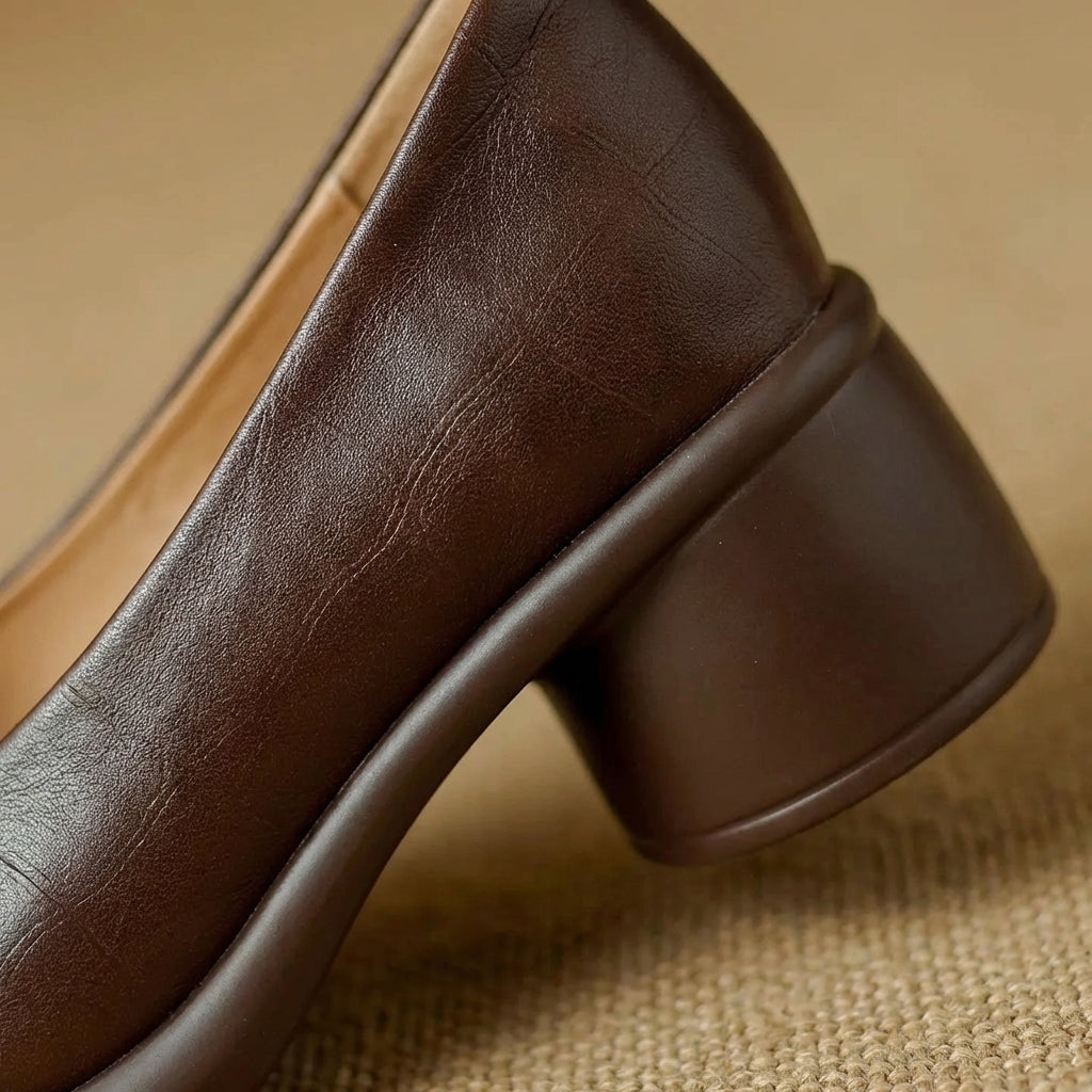 Janna | Timeless Block Heels in Genuine Leather